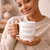 Beige Serenity Band Mug Koffiemok