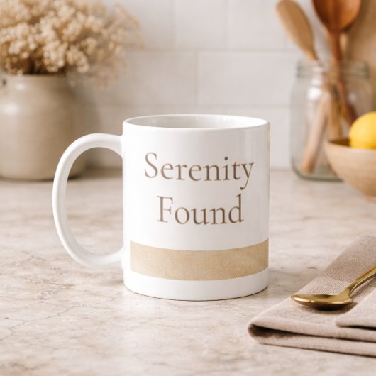Beige Serenity Band Mug Koffiemok