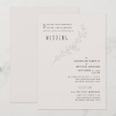 Beige Serenity Beide ouders 2 Uitnodiging van een  (Voorkant / Achterkant)