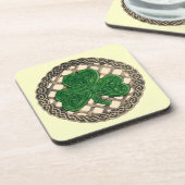 Beige Shamrock en Celtic Knots Onderzetters (Linkerzijde)