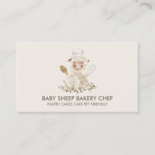 Beige Sheep Chef Bakery Visitekaartje (Voorkant)