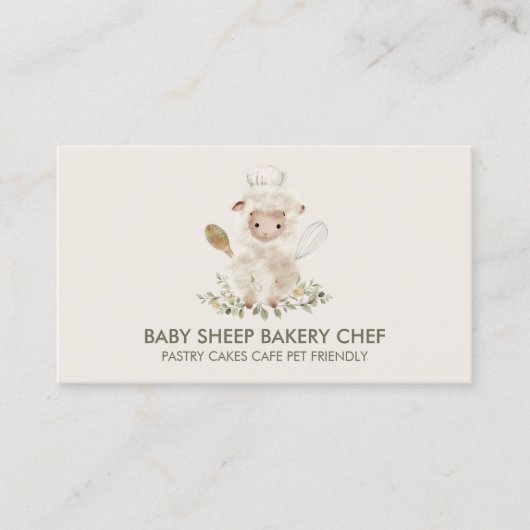 Beige Sheep Chef Bakkerij Visitekaartje (Voorkant)