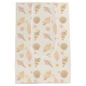 Beige Shells Pattern Medium Cadeauzakje (Achterkant)