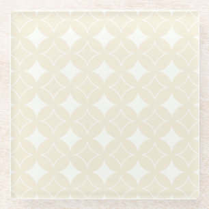 Beige shippo-patroon glazen onderzetter