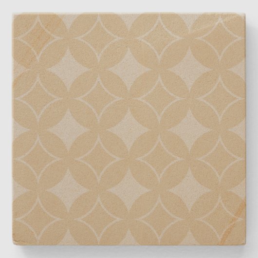Beige shippo-patroon stenen onderzetter (Voorkant)