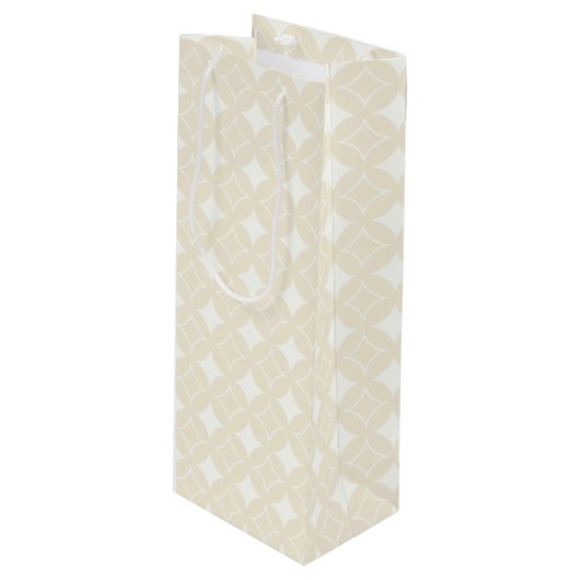 Beige shippo-patroon wijn cadeautas (Voorkant Gekanteld)