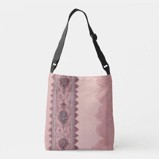 Beige & Sided AI-kunst Crossbody Tas (Achterkant)