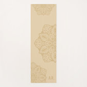 Beige Sierlijke Moderne Mandala Met Initialen Yogamat (Voorkant)