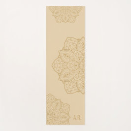 Beige Sierlijke Moderne Mandala Met Initialen Yogamat