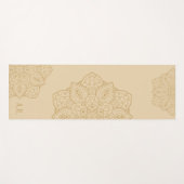 Beige Sierlijke Moderne Mandala Met Initialen Yogamat (Voorkant (horizontaal))