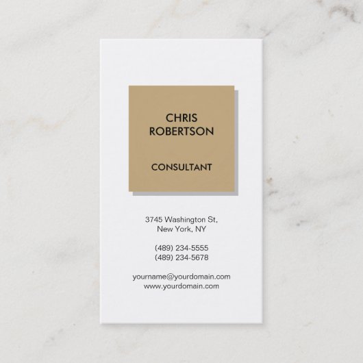 Beige Silver Grey Shadow White Visitekaartje (Voorkant)