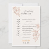 Beige & Simple Elegant Minimalistisch Trouwprogram Kaart (Voorkant)