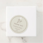 Beige Simple Floral Bohemian Wedding Dank je label (In situ)