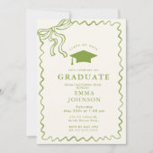 Beige Simple Line Doodles Graduation Party Kaart (Voorkant)