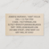 Beige Simple Modern Elegant Craft Visitekaartje (Achterkant)