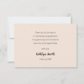 Beige Simple Modern Typography Photo Afstuderen Bedankkaart (Achterkant)