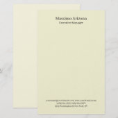 Beige Simple Plain Professional Modern Minimailst Briefpapier (Voorkant / Achterkant)