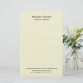 Beige Simple Plain Professional Modern Minimailst Briefpapier (Staand voorkant)