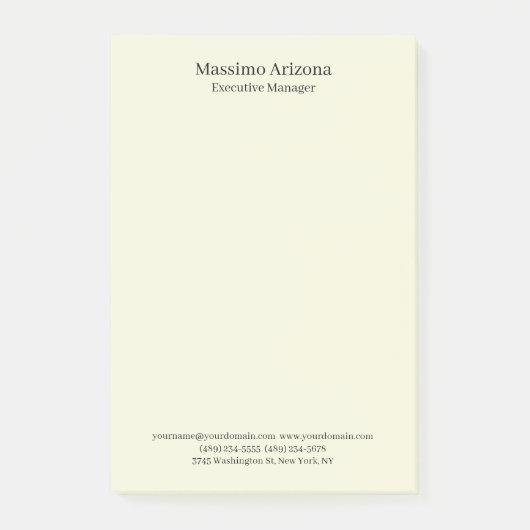 Beige Simple Plain Professional Modern Minimailst Post-it® Notes (Voorkant)