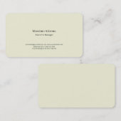 Beige Simple Plain Professional Modern Minimailst Visitekaartje (Voorkant / Achterkant)