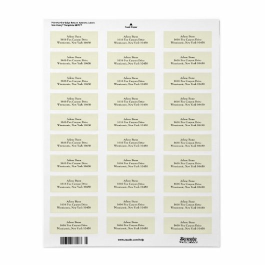 Beige Simple Plain Return-adreslabels Etiket (Full Sheet)