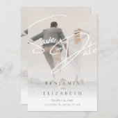 Beige Simple Romantic Save the Date Kaart (Voorkant / Achterkant)