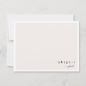 Beige Simple Script Modern gepersonaliseerde schri Notitiekaartje (Voorkant)