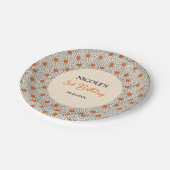 Beige Sinaasappel Daisies Bloemenboog Verjaardag Papieren Bordje (Gekanteld)