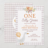  Beige Sinaasappel Een Gekke Gans 1e Verjaardag Kaart (Voorkant / Achterkant)