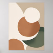 Beige Sinaasappel Groen Minimaal Abstract Boho AI Poster (Voorkant)