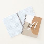 Beige Sketchbook minimalistische monogram naam ini Notitieboek (Binnen)
