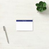 Beige SLg Chevron Navy Name Monogram Post-it® Notes (Kantoor)
