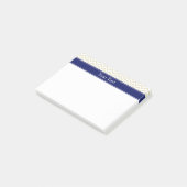 Beige SLg Chevron Navy Name Monogram Post-it® Notes (Schuin)