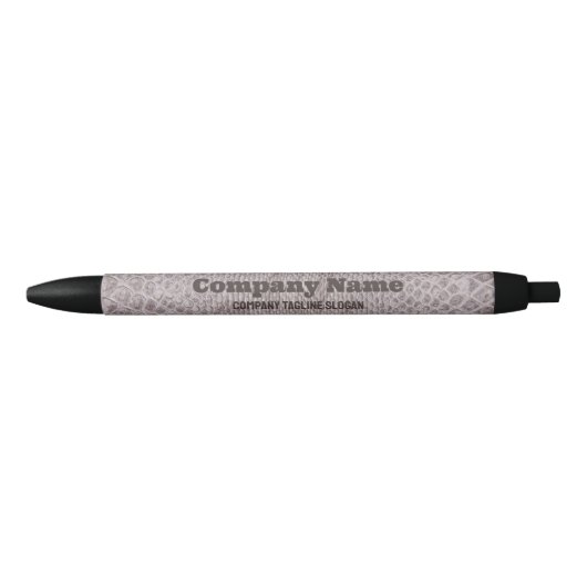 Beige Snakeskin Print Black Ink Pen (Voorkant)