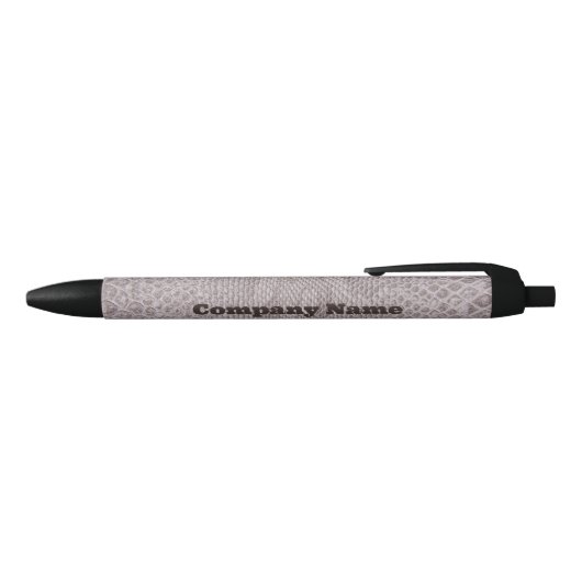 Beige Snakeskin Print Black Ink Pen (Bovenkant)