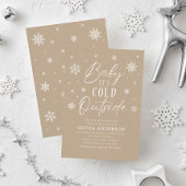Beige sneeuwvlok Baby Het is koud buiten Baby show Kaart