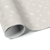 Beige Sneeuwvlok Kerst Inpakpapier (Rol Hoek)