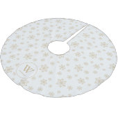 Beige sneeuwvlokken patroon familie monogram kerstboom rok (Gekanteld)