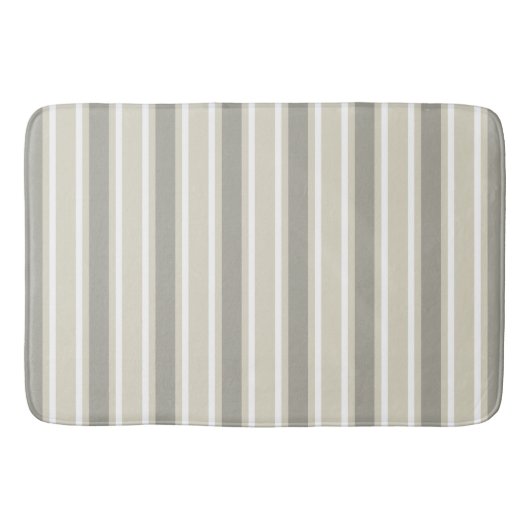 Beige snoepjes strepen badmat (Voorkant)