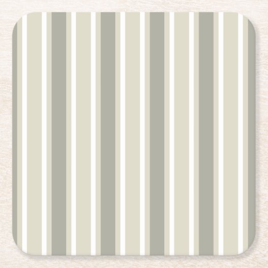 Beige snoepjes strepen kartonnen onderzetters (Voorkant)
