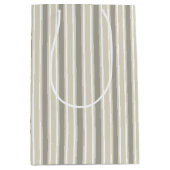 Beige snoepjes strepen medium cadeauzakje (Voorkant)