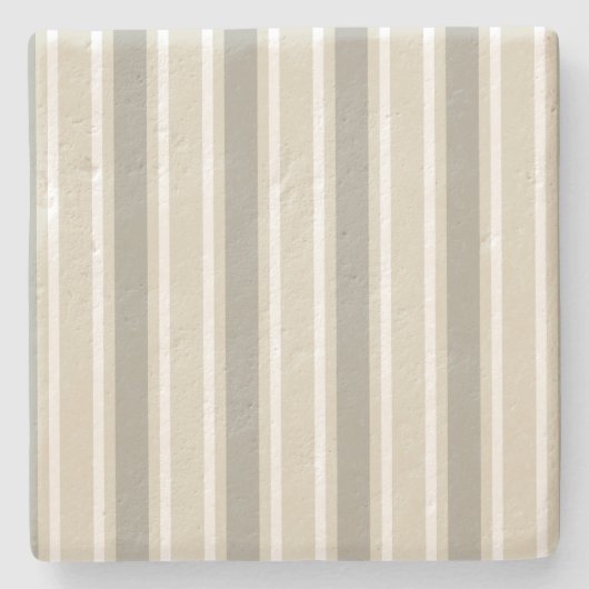 Beige snoepjes strepen stenen onderzetter (Voorkant)