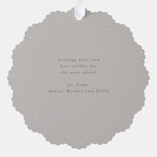 Beige Snowberry+Eucalyptus Christmas Wreath Photo  Ornament Kaart (Achterkant)