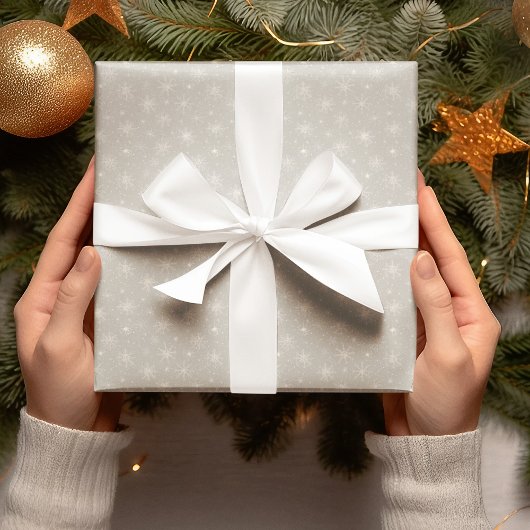Beige Snowflake Christmas Wrapping Paper Cadeaupapier