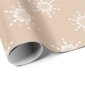 Beige Snowflake Harmony Cadeaupapier (Rol Hoek)