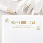 Beige Snowflake Holiday Etiket (Insitu)