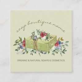 Beige Soap Boutique Groen traditioneel Vierkante Visitekaartje
