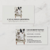 Beige Sofa Frenchie Dog Cat Pet Sitter Home Visitekaartje (Voorkant / Achterkant)