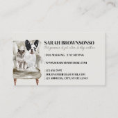Beige Sofa Frenchie Dog Cat Pet Sitter Home Visitekaartje (Achterkant)