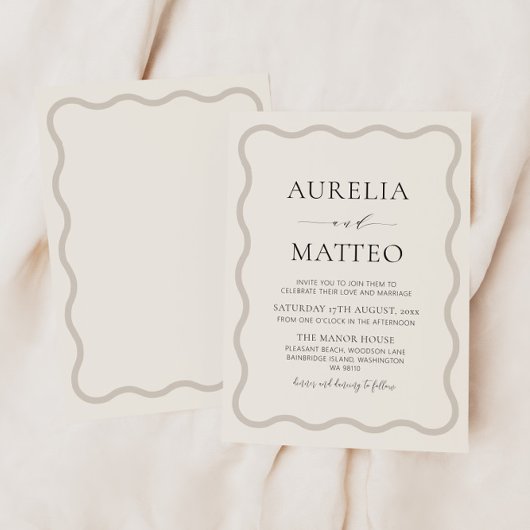 Beige & Soft Neutral golvend Lijst Minimal Modern Kaart